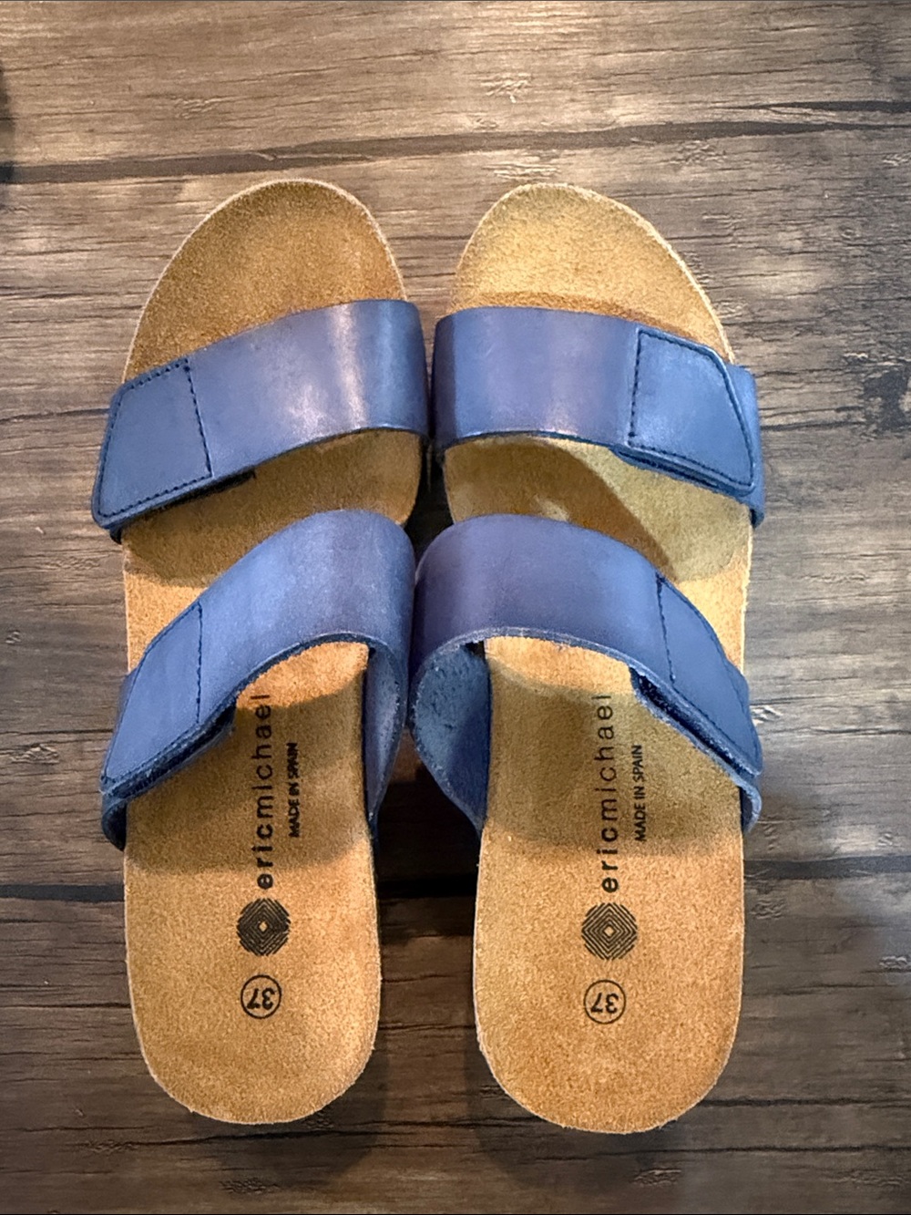 Eric Michael Leather Double-Strap Adjustable Slide Sandals - Women's